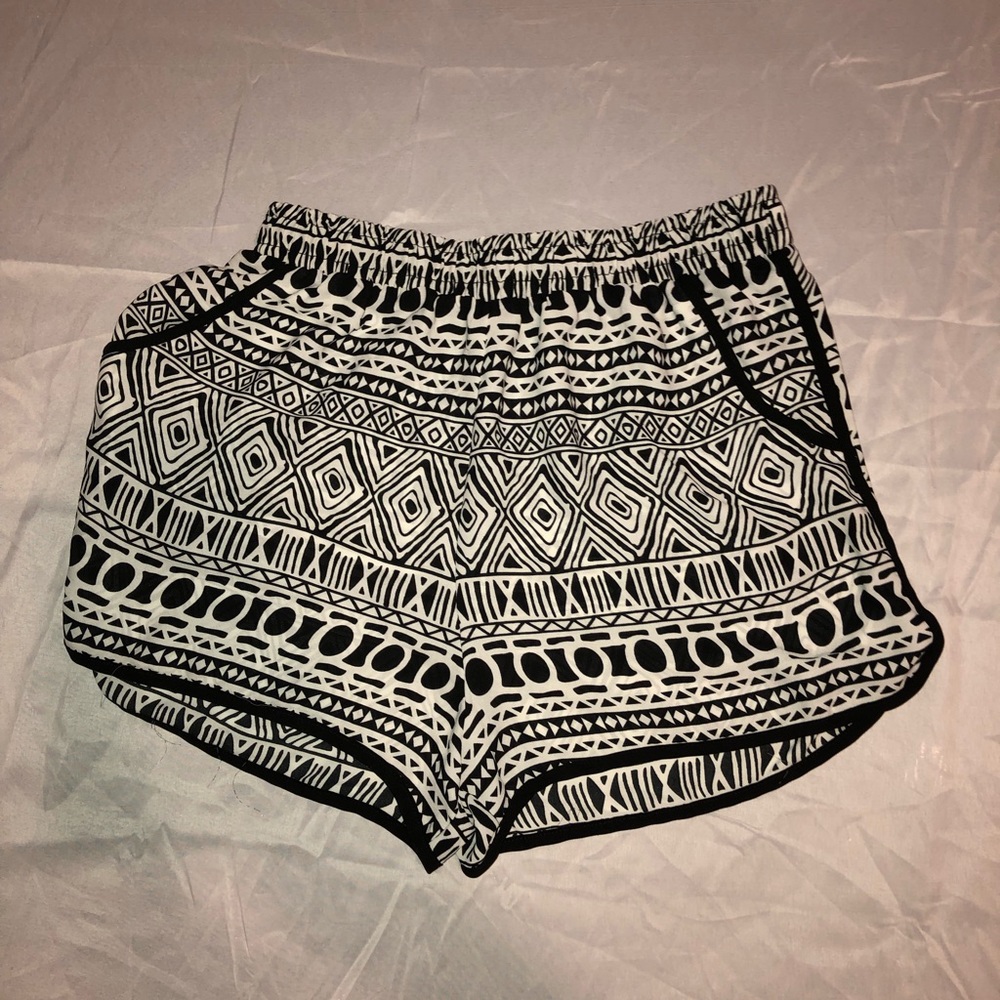 Black and White Pattered Shorts